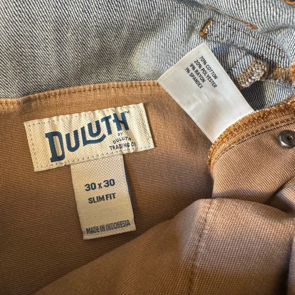 Duluth Trading Co Ballroom Double Flex Jeans Men 30x30‎ Slim Fit Blue Denim